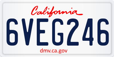 CA license plate 6VEG246