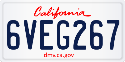 CA license plate 6VEG267