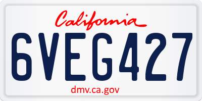 CA license plate 6VEG427