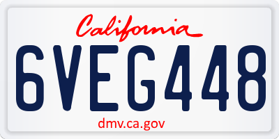 CA license plate 6VEG448