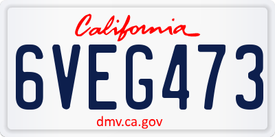 CA license plate 6VEG473
