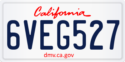 CA license plate 6VEG527
