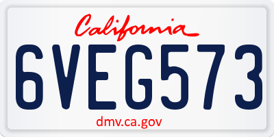 CA license plate 6VEG573