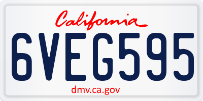 CA license plate 6VEG595