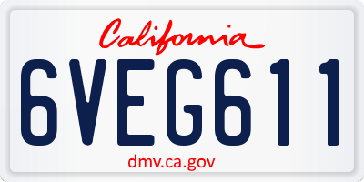 CA license plate 6VEG611