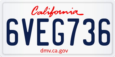 CA license plate 6VEG736