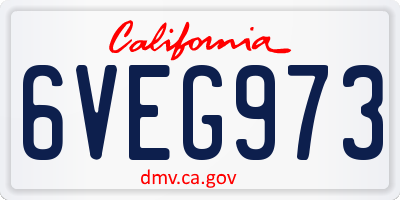 CA license plate 6VEG973