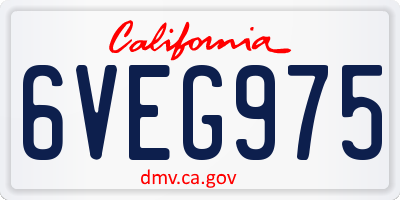 CA license plate 6VEG975