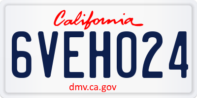 CA license plate 6VEH024