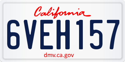 CA license plate 6VEH157