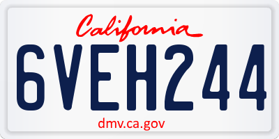 CA license plate 6VEH244