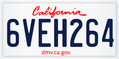 CA license plate 6VEH264