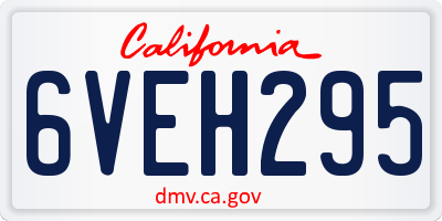 CA license plate 6VEH295