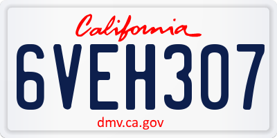 CA license plate 6VEH307