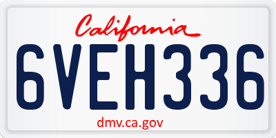 CA license plate 6VEH336