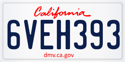 CA license plate 6VEH393
