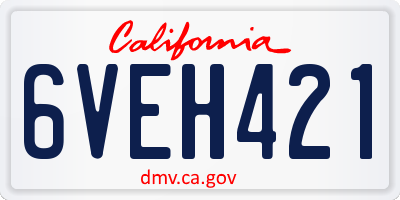 CA license plate 6VEH421