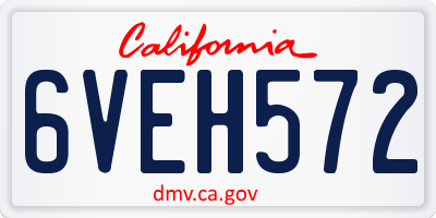 CA license plate 6VEH572
