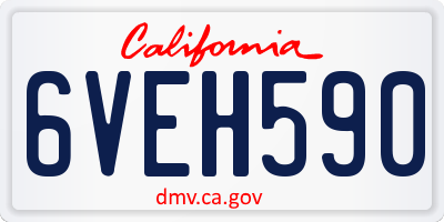 CA license plate 6VEH590