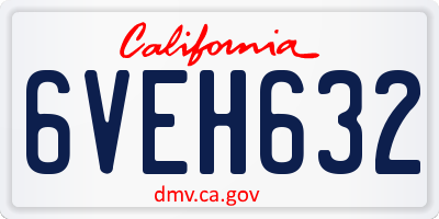 CA license plate 6VEH632
