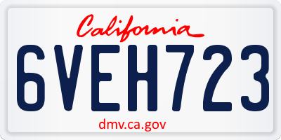 CA license plate 6VEH723