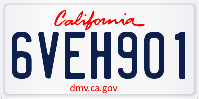 CA license plate 6VEH901