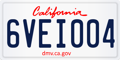 CA license plate 6VEI004