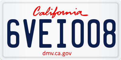 CA license plate 6VEI008