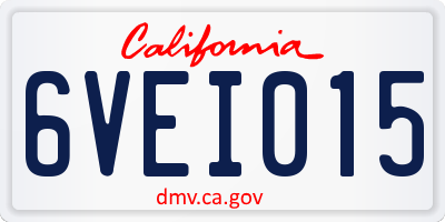 CA license plate 6VEI015