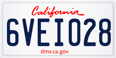 CA license plate 6VEI028