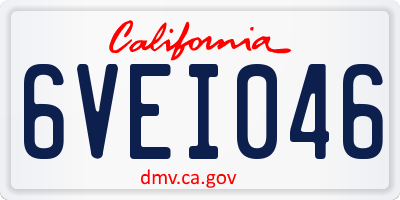 CA license plate 6VEI046