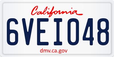 CA license plate 6VEI048