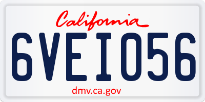 CA license plate 6VEI056