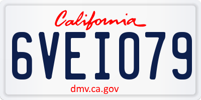 CA license plate 6VEI079