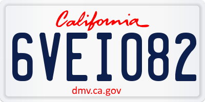 CA license plate 6VEI082