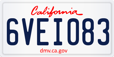 CA license plate 6VEI083