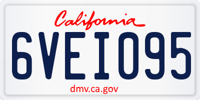 CA license plate 6VEI095