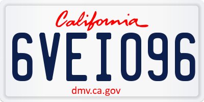 CA license plate 6VEI096