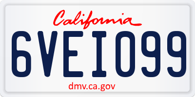 CA license plate 6VEI099