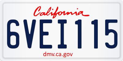 CA license plate 6VEI115