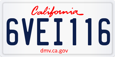 CA license plate 6VEI116