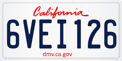 CA license plate 6VEI126