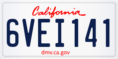 CA license plate 6VEI141