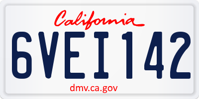 CA license plate 6VEI142