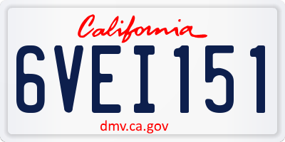CA license plate 6VEI151