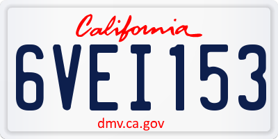 CA license plate 6VEI153