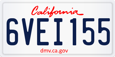 CA license plate 6VEI155