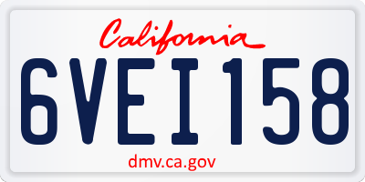 CA license plate 6VEI158