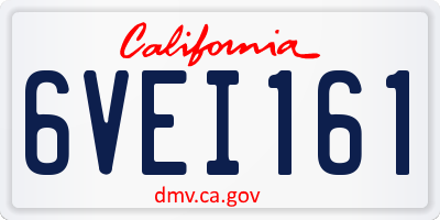 CA license plate 6VEI161