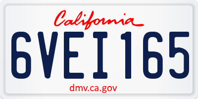 CA license plate 6VEI165